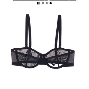 CUUP Black Mesh Underwire Balconette Bra